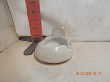 Ceramic ashtray with matchbox holder - Gold and Carnival colored