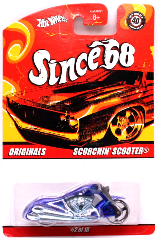 Hot Wheels 2008 Since 68 Originals #2 Scorchin Scooter met. blue 3spkMC's