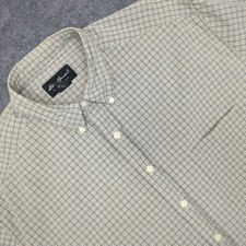 Eddie Bauer Mens Tall L Short Sleeve Button Up Plaid Shirt 100 Cotton