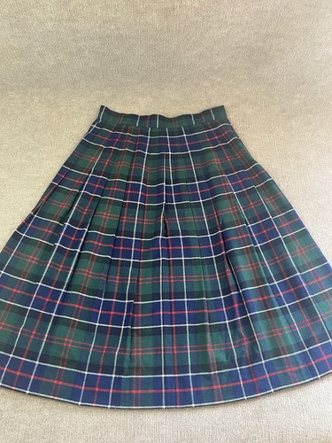 Vintage Tartan Plaid Skirt Midi Buckles M 29 Kilt Scottish Pleated Punk Preppy - Picture 7 of 12