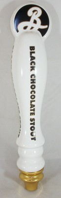 BLACK CHOCOLATE STOUT Brooklyn Brewery 12'' Beer Tap Faucet Handle, White Ceramic