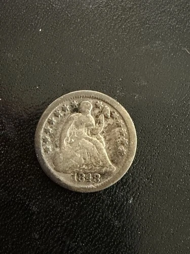 1848 Medium Date Seated Liberty Half Dime G/AG