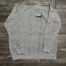 VTG 70s LONG BEACH CA TRAIN N CHOO RUNNIN CREW HEATHER GRAY SWEATSHIRT SZ M