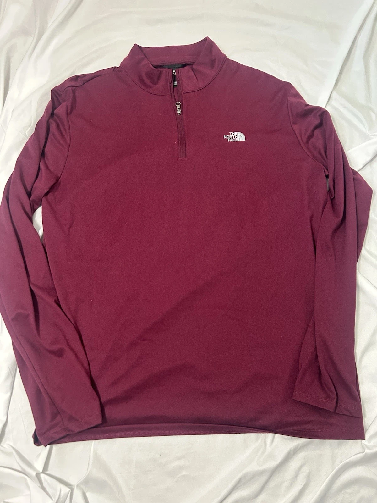 North Face Pullover Mens Large Maroon Elevation Quarter Zip Outdoor Shirt Hiking