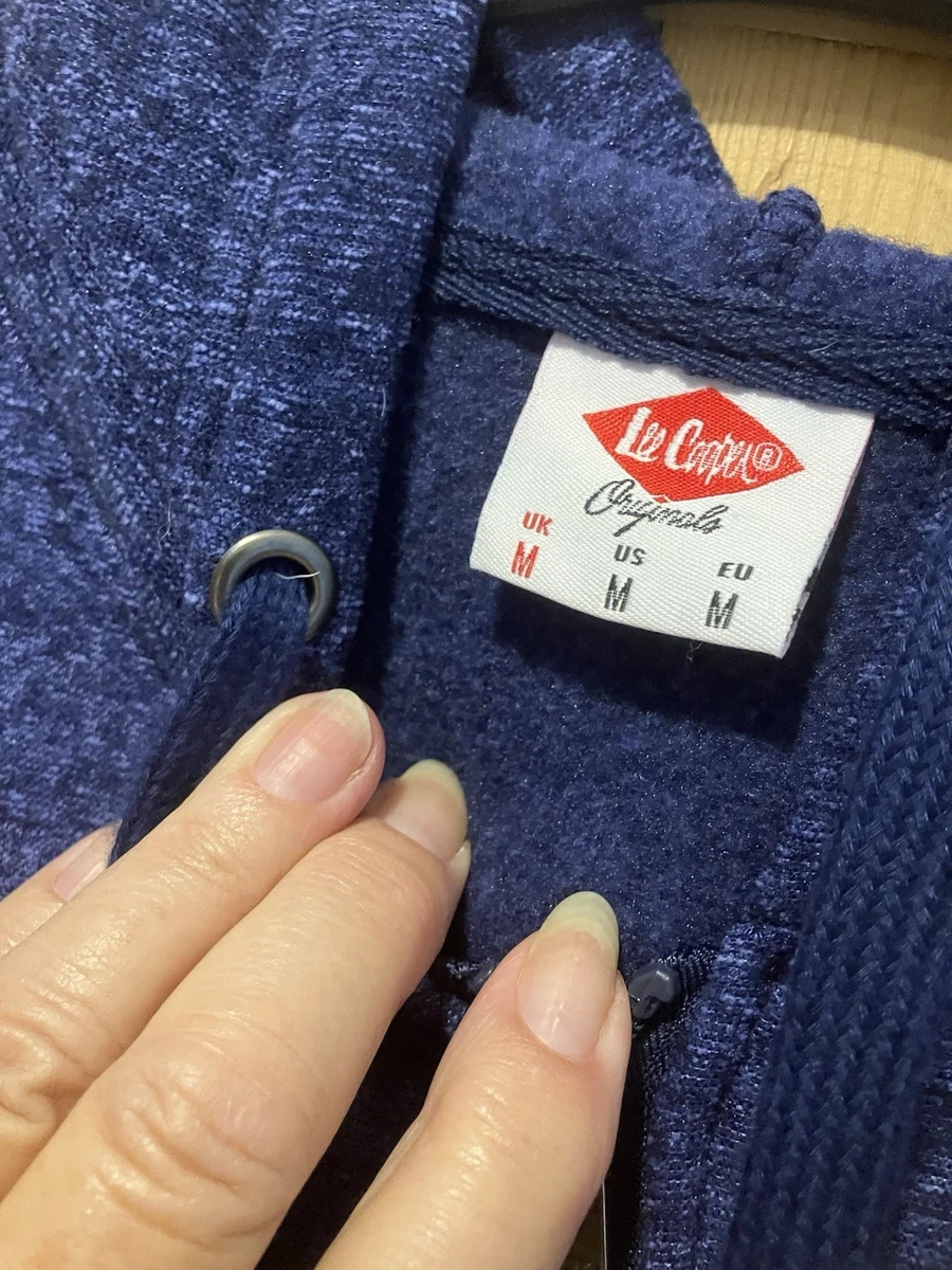 Sudadera con capucha azul para hombre Lee Cooper talla M usada una vez impecable