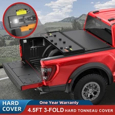 4.5/4.6FT 3-Fold Hard Alu Tonneau Cover For 2022-2025 Ford Maverick Truck Bed