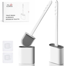 Silicone Toilet Brush and Holder Set Pack of 2 Wall Mounted Toilet Scrubber Br