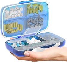 Travel Pill Organizer - Airtight Medicine Case for Traveling Portable Pharmac...
