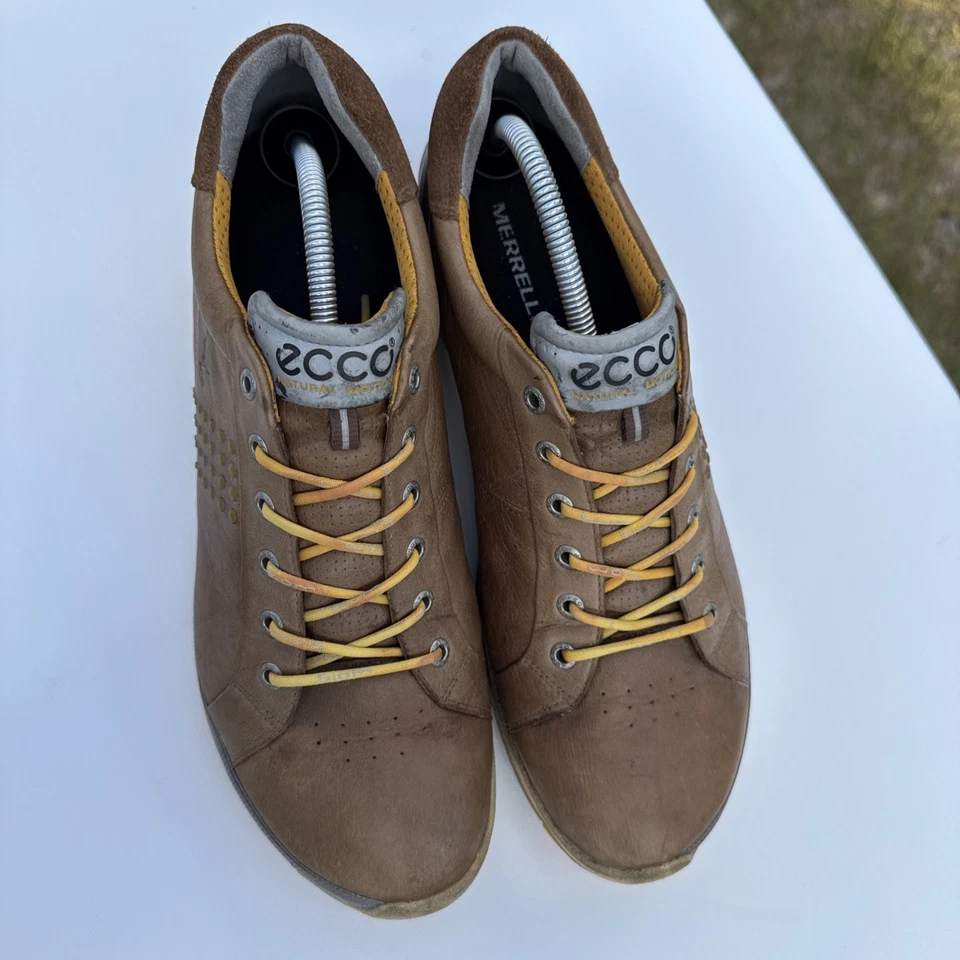 Zapatilla deportiva ECCO Biom Hybrid 2 para hombre 13 cuero marrón Hydromax golf con cordones Foto 3 de 4