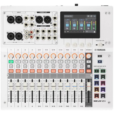 Yamaha MGX12V B 18-Channel Digital Mixing Console w/Audio/Video Interface -White