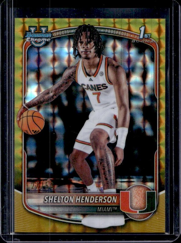 2025-26 Bowman Shelton Henderson Chrome Gold Geometric Refractor 1st #/50