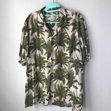 Vintage paradise found Hawaiian rayon short sleeve shirt mens XL palm trees