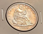 1856 O Seated Liberty Silver Half Dollar! Toned Orange & Blue! Very Nice Coin!