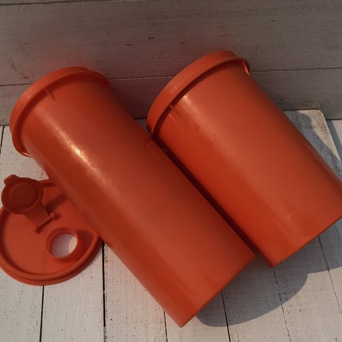 Vtg Tupperware Orange Lot Measuring Spoons Cups Container Lid College Set 12 Pc - Picture 7 of 19