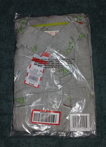 🦖 BOY'S Cat & Jack DINOSAUR T-REX Long Sleeve Button-Down Shirt XXL{18}(Husky) - Picture 4 of 4