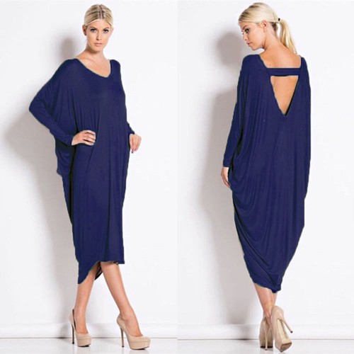 Women Long Cocktail Backless Ladies Summer Midi Dress Baggy New Plus Size 8-26 - Picture 8 of 10