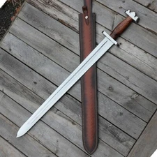 Custom Handmade Stainless Steel Viking Templar Gift Sword With Leather SHEATH 