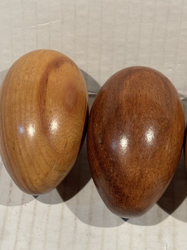 Wooden Eggs Lot Of 6 Vintage Brown Beautiful - Picture 4 of 4