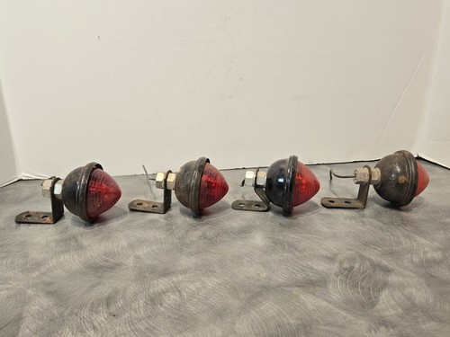 4 KD 508 Beehive Red Lens Marker Stop Signal Light W Metal Bracket Moto Trailer - Picture 3 of 10
