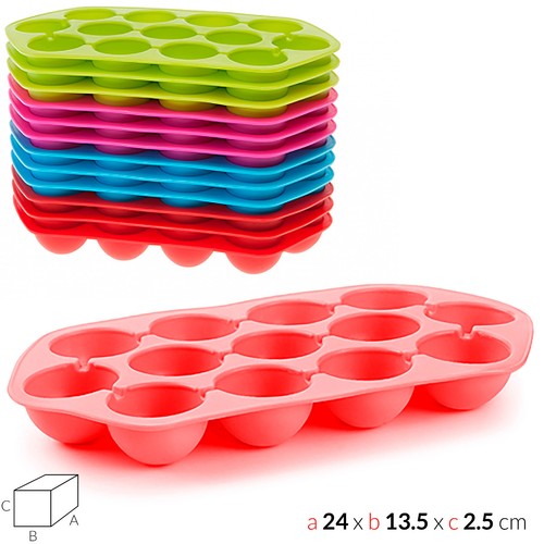 Cubitera de Goma Silicona FLEXIBLE 13 rejillas molde redondo hielo 4cm FACIL - Imagen 6 de 14