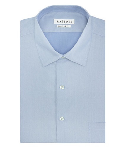 Van Heusen Long Sleeve Dress Shirt 20F6000 Regular Fit Herringbone Solid, Blue Van Heusen Long Sleeve Dress Shirt 20F6000 Regular Fit Herringbone Solid, Blue