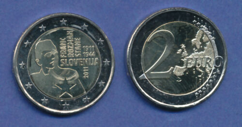 Slowenien 2-Euro Sondermünze 2011 Franc Rozman-Stane , bankfrisch aus Rolle - Bild 1 von 1
