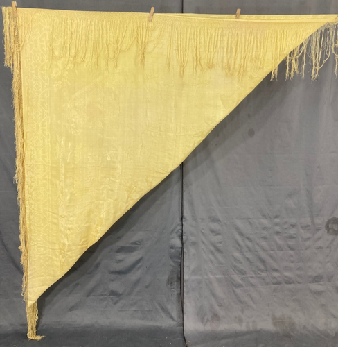 Vintage Klavierschal Seide handbestickt Manton de Manila mehrfarbig 162x160 cm - Bild 16 von 17