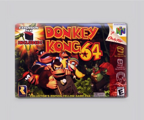 DONKEY KONG 64 / N64 - IMÁN NEVERA 2"x3" (caja retro juego nintendo - Imagen 1 de 3