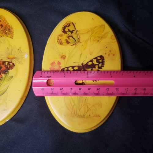 Vintage Retro Boho Decoupage Butterfly Floral Print Plaque Wood Wall Hanging MCM - Picture 10 of 10