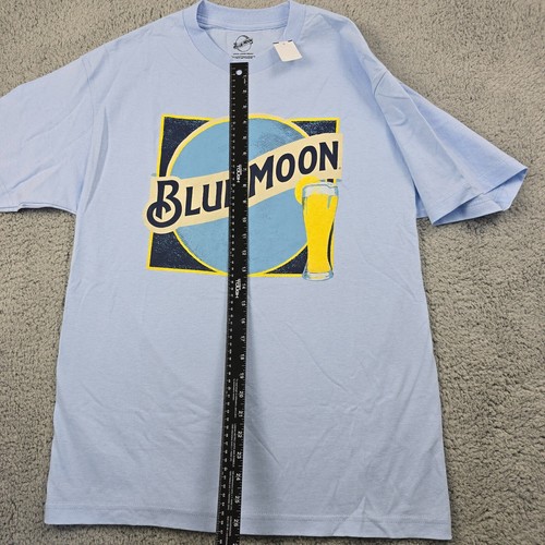 BLUE MOON BEER SHIRT ADULT BLUE LARGE L PULLOVER CASUAL MENS LOGO CLASSIC NWT - Picture 7 of 10
