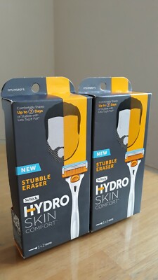 Schick Hydro Skin Comfort Stubble Eraser, 1 Razor Handle + 2 Cartridges-2  packs