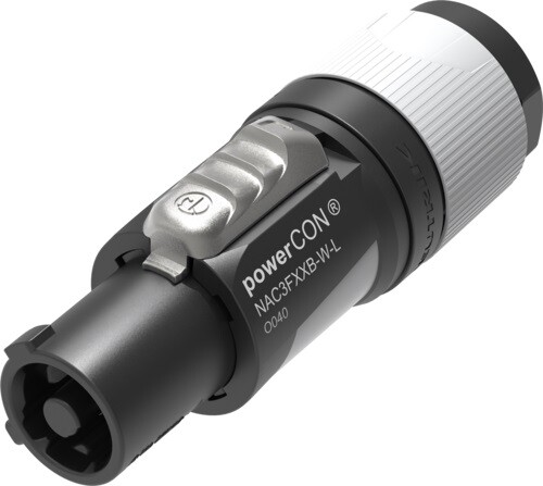 NEUTRIK NAC3FXXB-W-L CONNETTORE POWERCON OUT DI USCITA BLOCCABILE PER CAVO DI RE