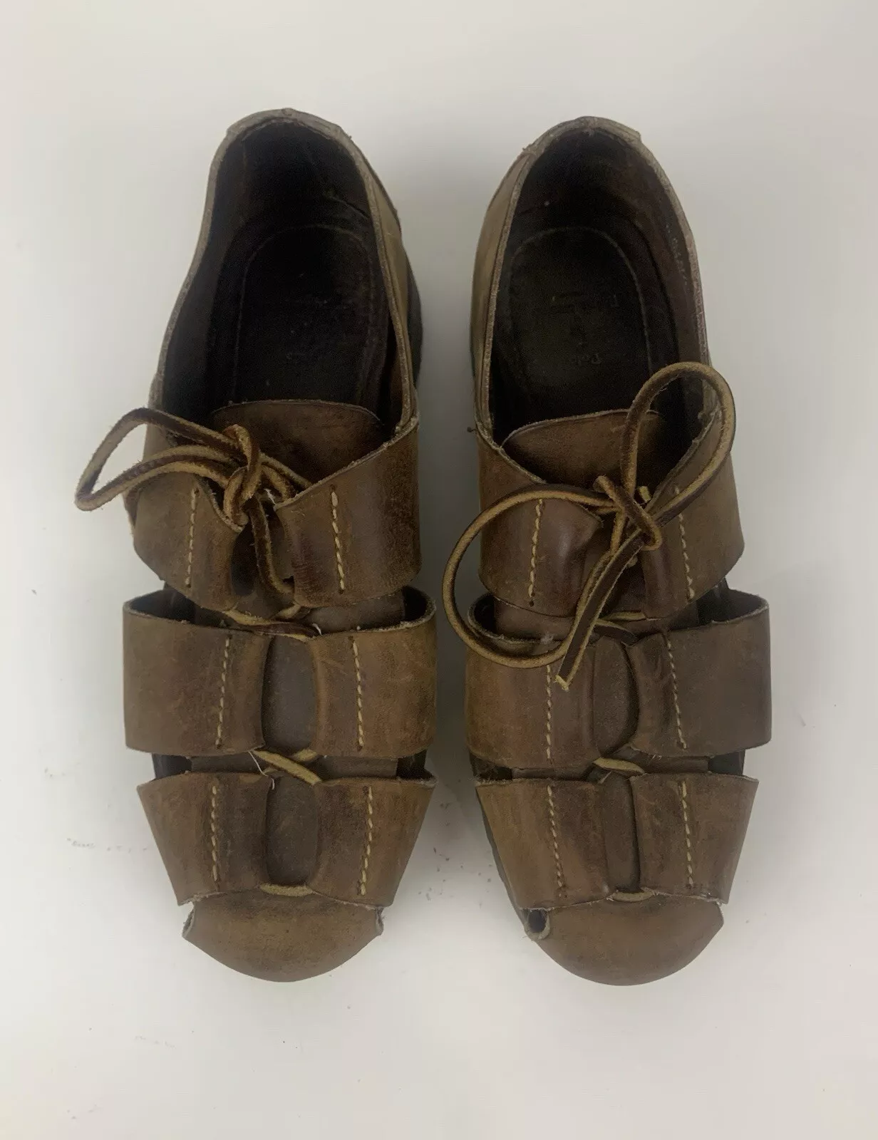 Polo Ralph Lauren RARE Sandales à Lacets Homme Cuir Pêcheur Taille 9D Marron