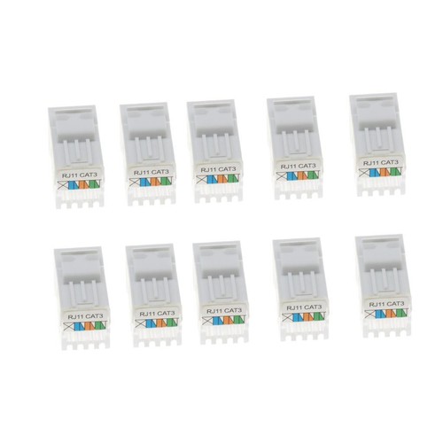 10Pcs Jack RJ11 8P4C Telefon Telefon Modular Weiß - Afbeelding 5 van 11