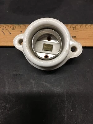 Vintage Leviton Porcelain Socket with ears New Old Stock