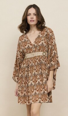 Kleid Dress NüD Barcelona Viskose Baumwolle Fledermausärmel