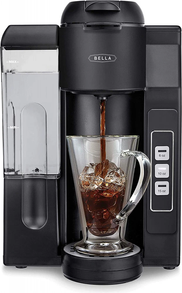 BELLA Single Serve Coffee Maker, Dual Brew K-Cup Pod or Ground