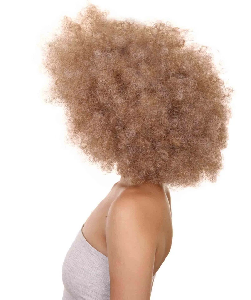 Adult Women's 19" Inch Long Curly Halloween Party Afro Drag Queen Costume Wig - Image 3 of 4