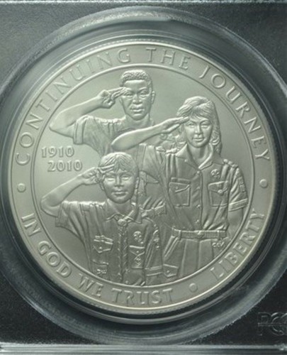 2010 P Boy Scouts of America Commemorative Silver Dollar PCGS MS70 - Picture 3 of 3