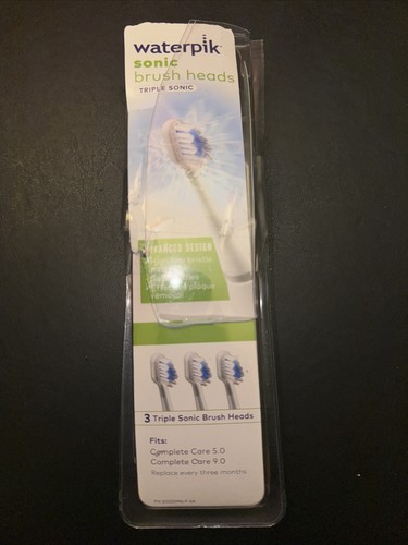 3 Waterpik Triple Sonic WEISS Bürstenkopf Ersatz Beschädigte Verpackung Neu