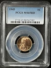 1945  1C RD Lincoln Wheat One Cent  PCGS MS65RD    80562382