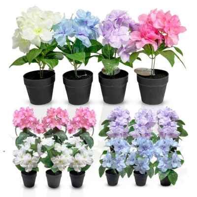 Künstliche Azalee im Topf Kunstblumen Kunstpflanzen Pflanzen Blumen Deko Balkon - Bild 1 von 4