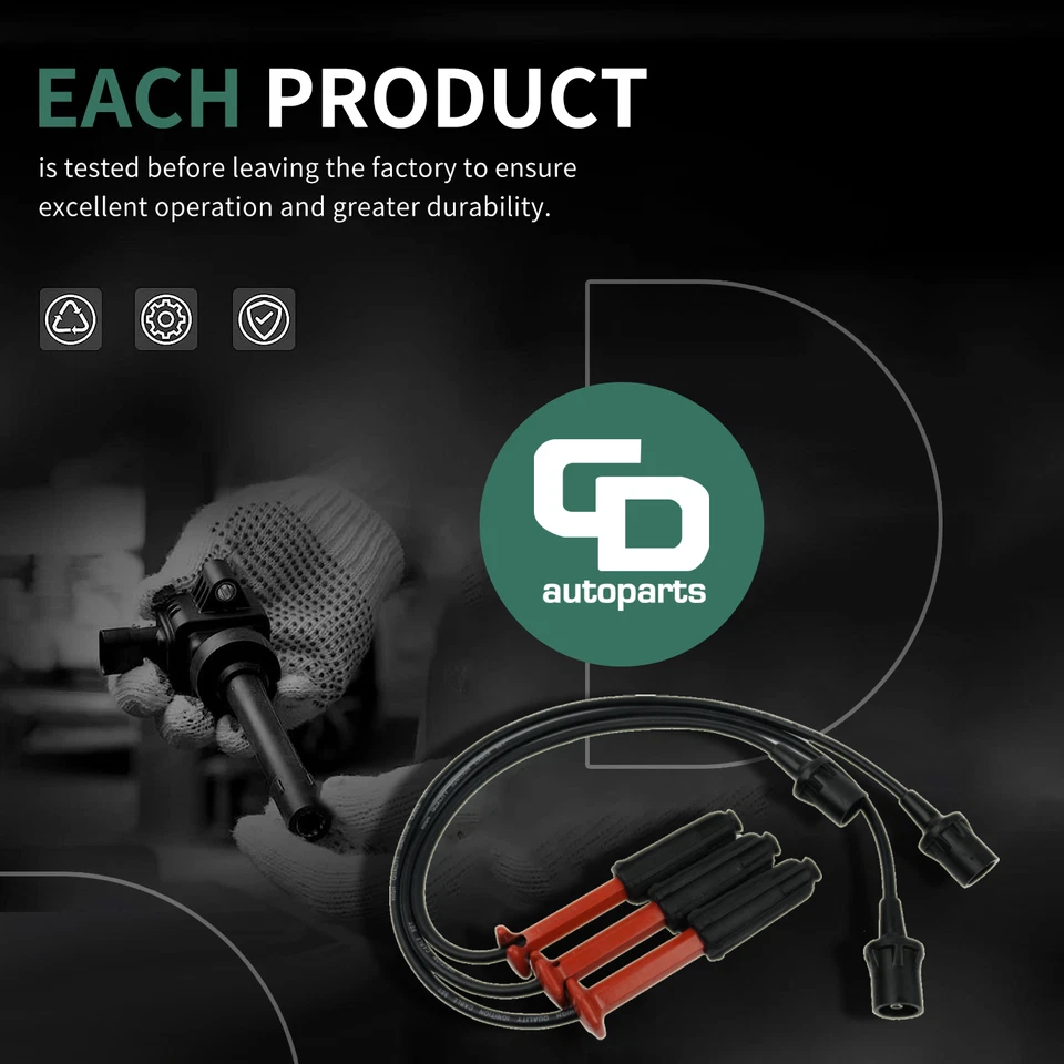 671-6150 3 Spark Plug Wires for 1994-1999 Mercedes-Benz S320 C280 E320 C36 300E - image 3 of 4
