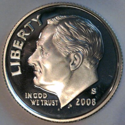 2008 S Roosevelt Dimes - Silver Proof - Silver Composition - Ungraded
