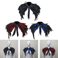 Feather Cape Shawl Halloween Shrug Wrap for Masquerade Cosplay Carnival