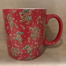 F.A.O. Schwarz Jumbo Coffee Mug Ninja Gingerbread With Candy Canes Christmas EUC