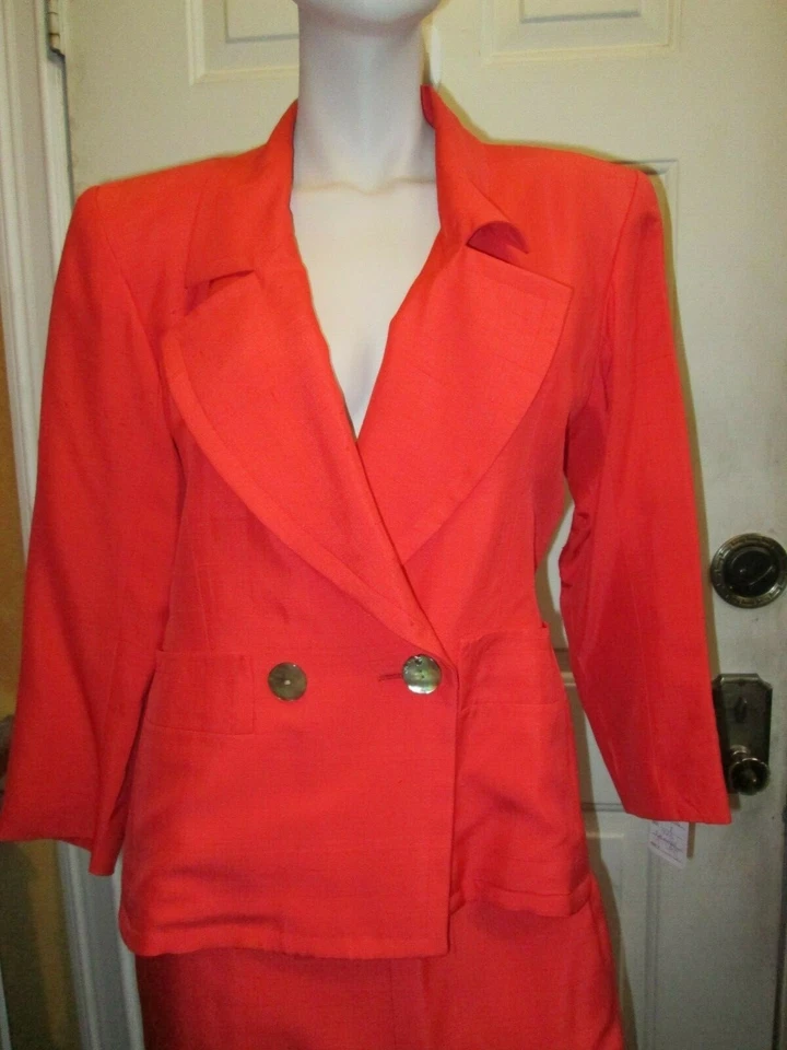 Traje Falda Vintage Yves Saint Laurent YSL Naranja Talla  Foto 4 de 4
