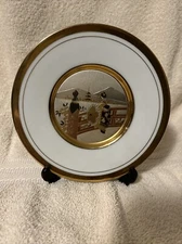 Vintage The Art of Chokin 24K Gold Edge  Plate 6” Geisha Girl Japan