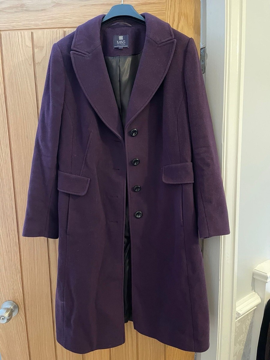 Marks Spencer (M&S) Womens Coat Purple Size 14 UK