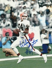 WEBSTER SLAUGHTER  CLEVELAND BROWNS   ACTION SIGNED 8x10